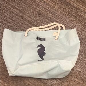 Skipper Bags Light Blue Seahorse Large Beach Tote
